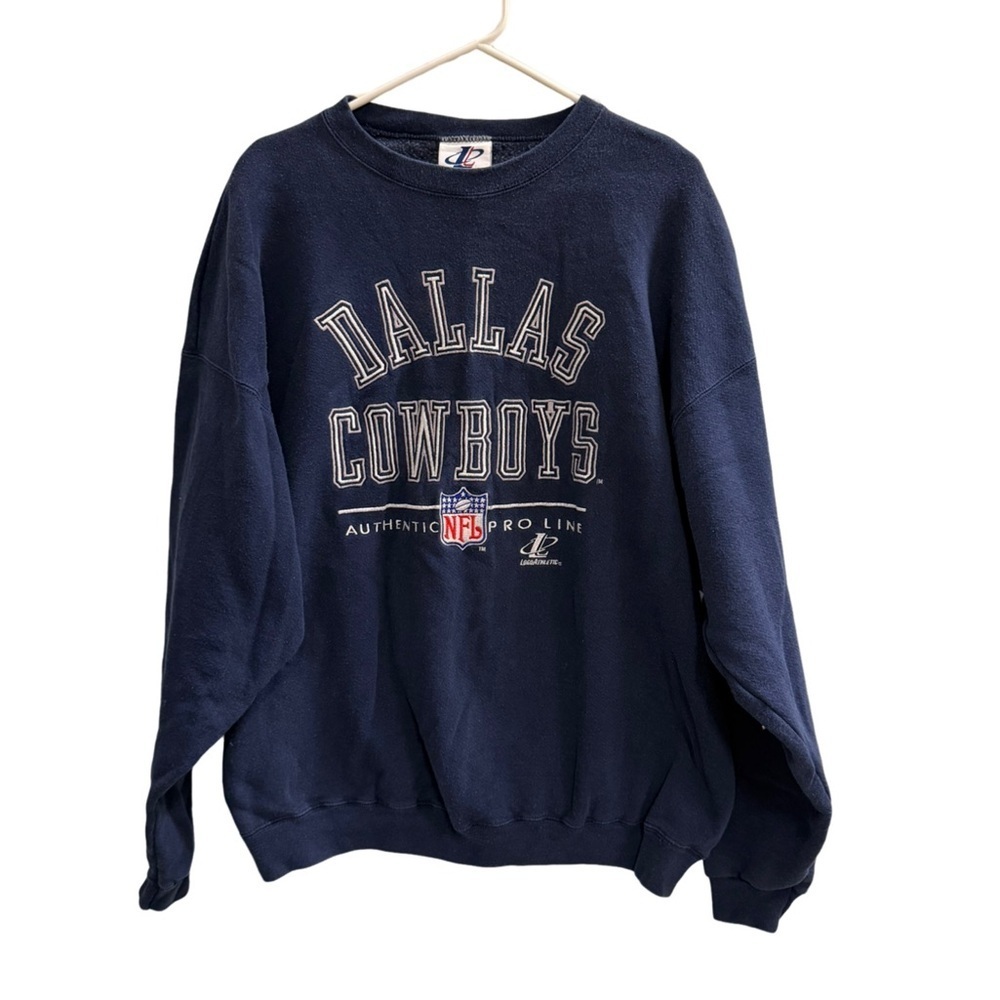 Vintage LOGO ATHLETIC DALLAS COWBOYS Crewneck Sweatshirt Blue Size XL